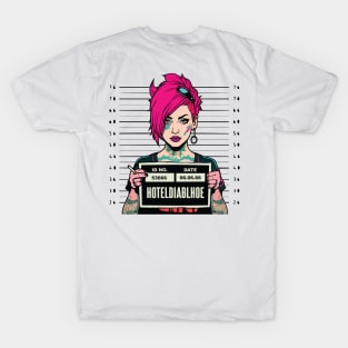 Emo Girl Mugshot: Expressive Portrait T-Shirt